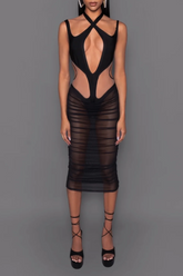 Cutout See Through Mesh Dress | Dress In Beauty